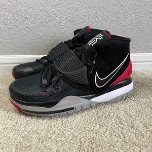 NIKE Kyrie 6 Men's Size 9.5 Black Gray Red BQ4630-002 Basketball Shoes NEW